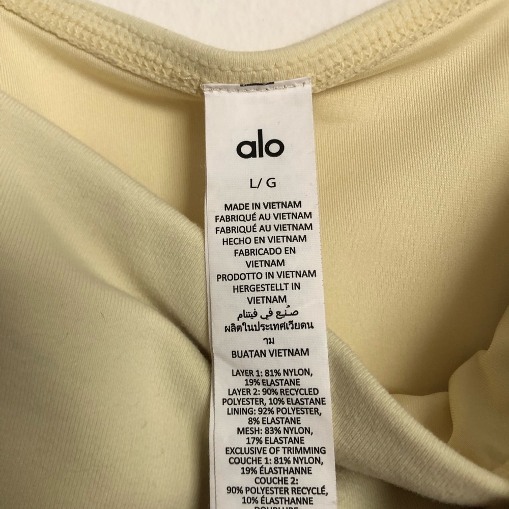Alo Yoga Airbrush Streamlined Dress Lemon Ice/White   L - Picture 6 of 14